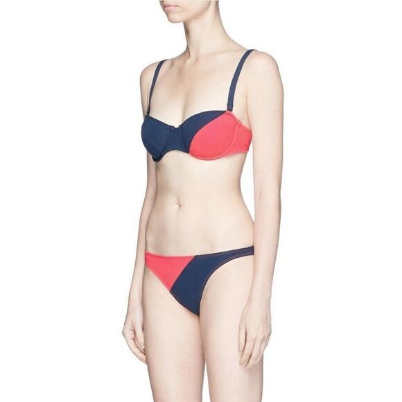 Flagpole NYC Electra 2 Piece Bikini Swimsuit Size XL Navy Pink Color Block - Picture 1 of 12